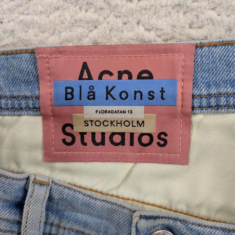 Acne Studios Bla Konst River Lt Blue FW19 Tapered Jeans Mens 30x26 Made in Italy - Picture 3 of 10